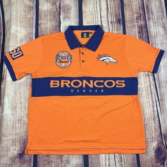 Denver Broncos NFL x KLEW 1960 American Conference Rugby Orange Men’s XL Polo